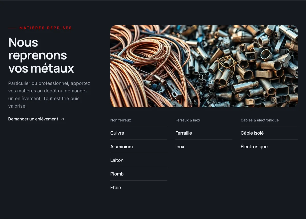 Métaux repris